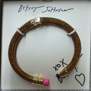 Betsey Johnson Gold and Pink Ornate Bracelet